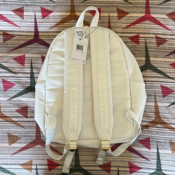 NIKE AIR JORDAN Snakeskin Pattern White Gold-Tone Hardware Regal Backpack NWT - Picture 8 of 12